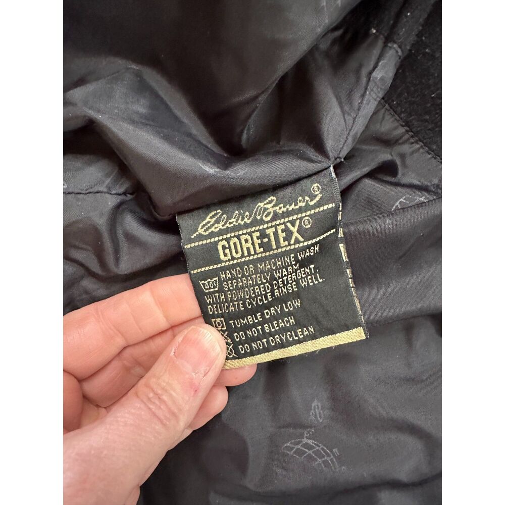 Vintage 90s EBTEK Eddie Bauer Gore-Tex Rain Jacket Black Mens M Gorpcore - Picture 2 of 10